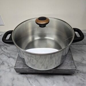 Paula Deen 6 Qt Stainless Steel Stockpot with Copper Bottom and Glass Lid, Great